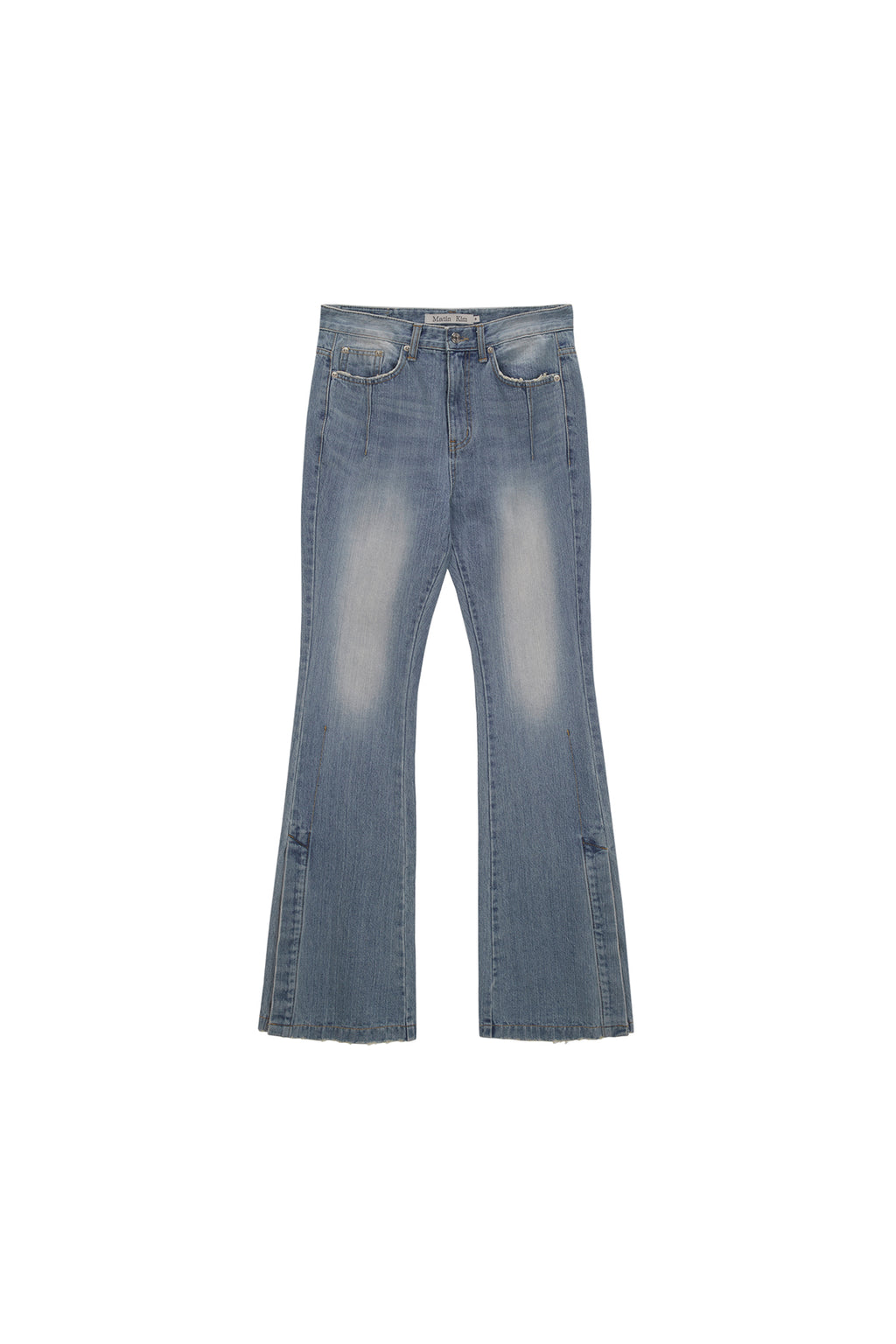 Matin Kim - Side Snap Boots Cut Denim Pants (Blue) product image 1 | TRAB K-Fashion Australia