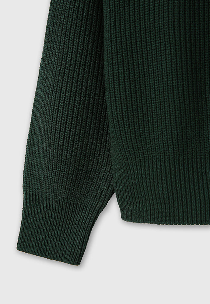 Tonywack - Italian Cotton Hard Twist Zip-Up Knit (Dark Green) product image 12 | TRAB K-Fashion Australia