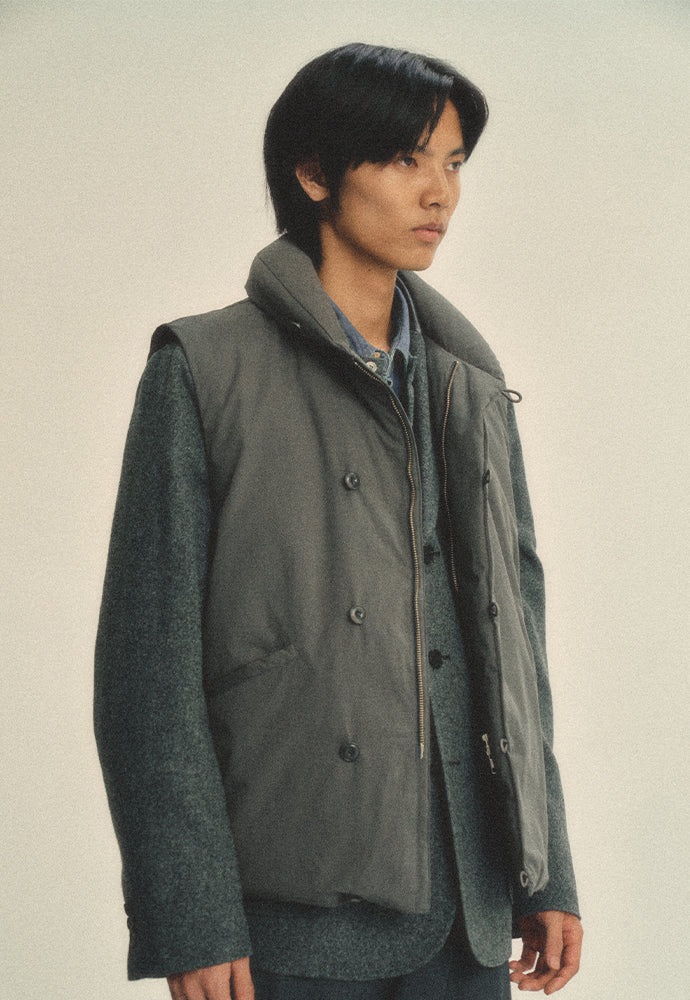 Art if acts - Shawl Collar Down Vest (Charcoal) product image 3 | TRAB K-Fashion Australia