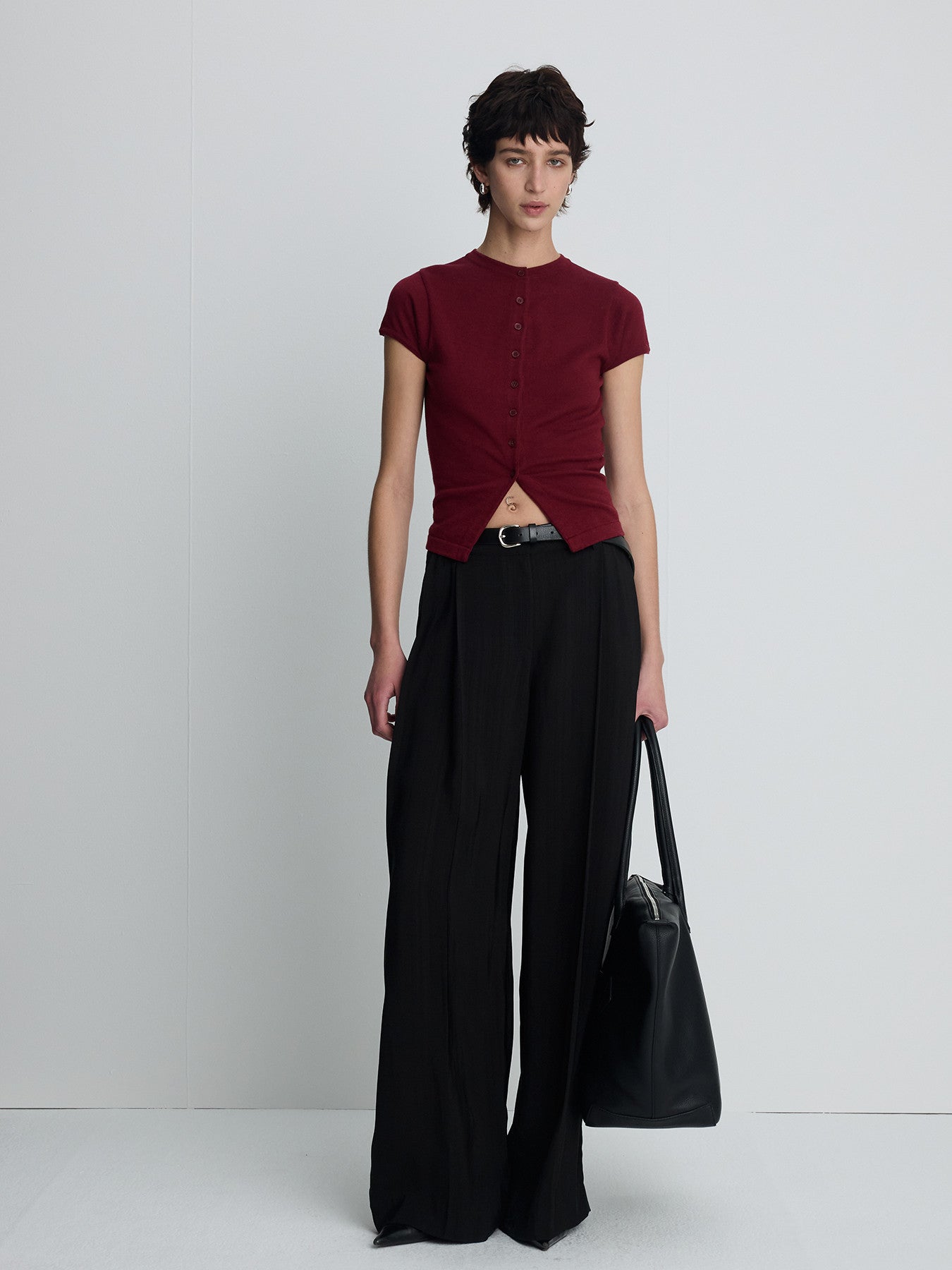 Tonywack - Silk Cotton Cap Sleeve Cardigan (Red) product image 1 | TRAB K-Fashion Australia