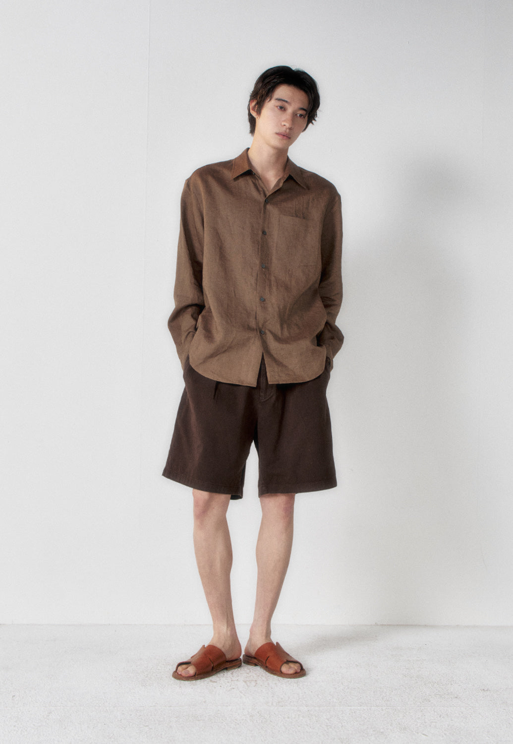 Art if acts - Washed Chino Shorts (Old Brown) product image 2 | TRAB K-Fashion Australia