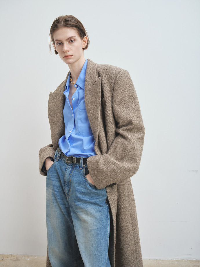 Tonywack - Textured Wool And Alpaca Double-Breasted Coat (Beige) product image 9 | TRAB K-Fashion Australia