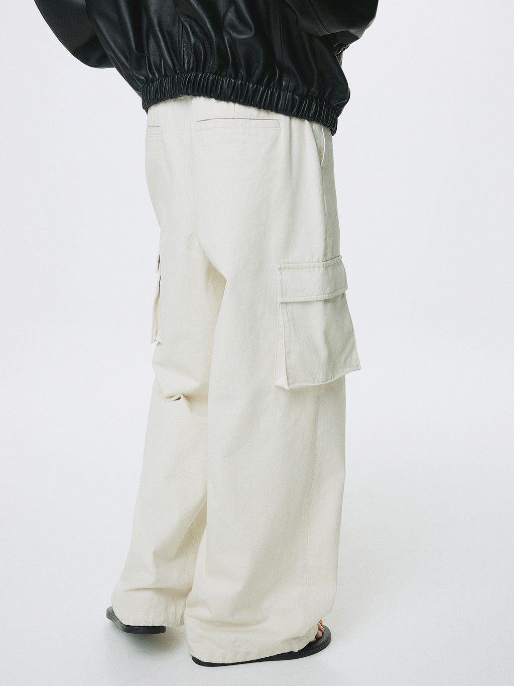 Tonywack - Cotton Drawstring Cargo Trousers (Ivory) product image 3 | TRAB K-Fashion Australia
