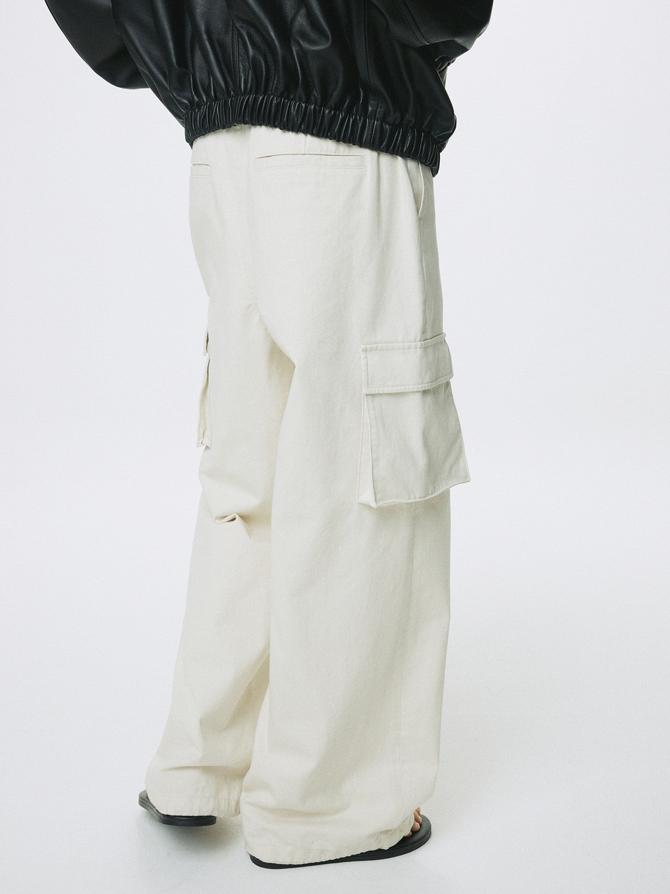 Tonywack - Cotton Drawstring Cargo Trousers (Ivory) product image 3 | TRAB K-Fashion Australia