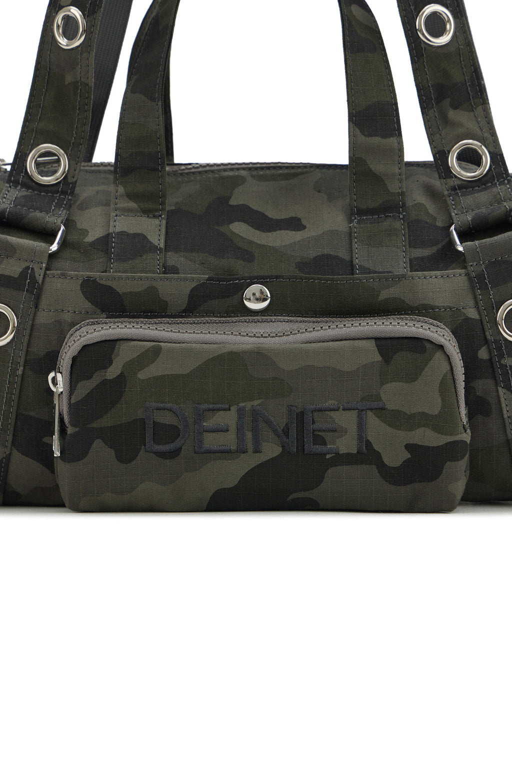 Deinet - Eyelet Camouflage Mini Duffle Bag (Charcoal) product image 7 | TRAB K-Fashion Australia