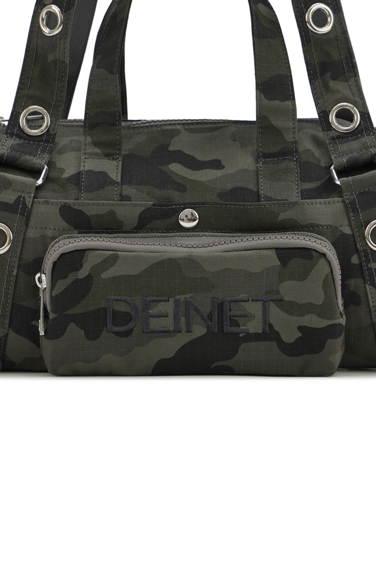 Deinet - Eyelet Camouflage Mini Duffle Bag (Charcoal) product image 7 | TRAB K-Fashion Australia