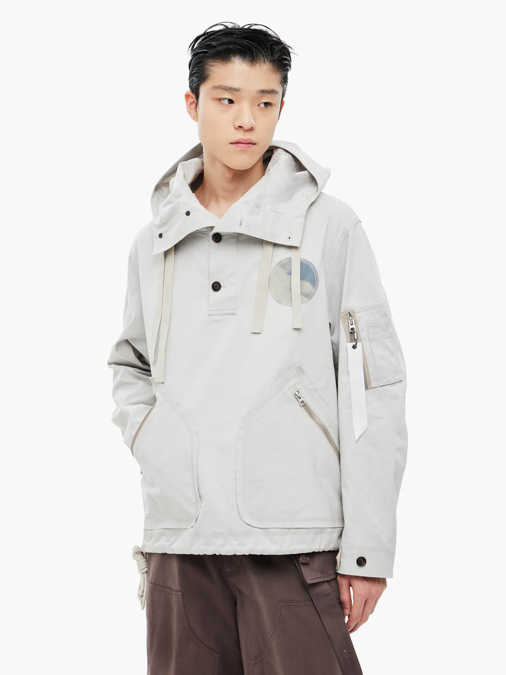 Jiyong Kim - Sun-Bleached Anorak (Light Grey) product image 2 | TRAB K-Fashion Australia