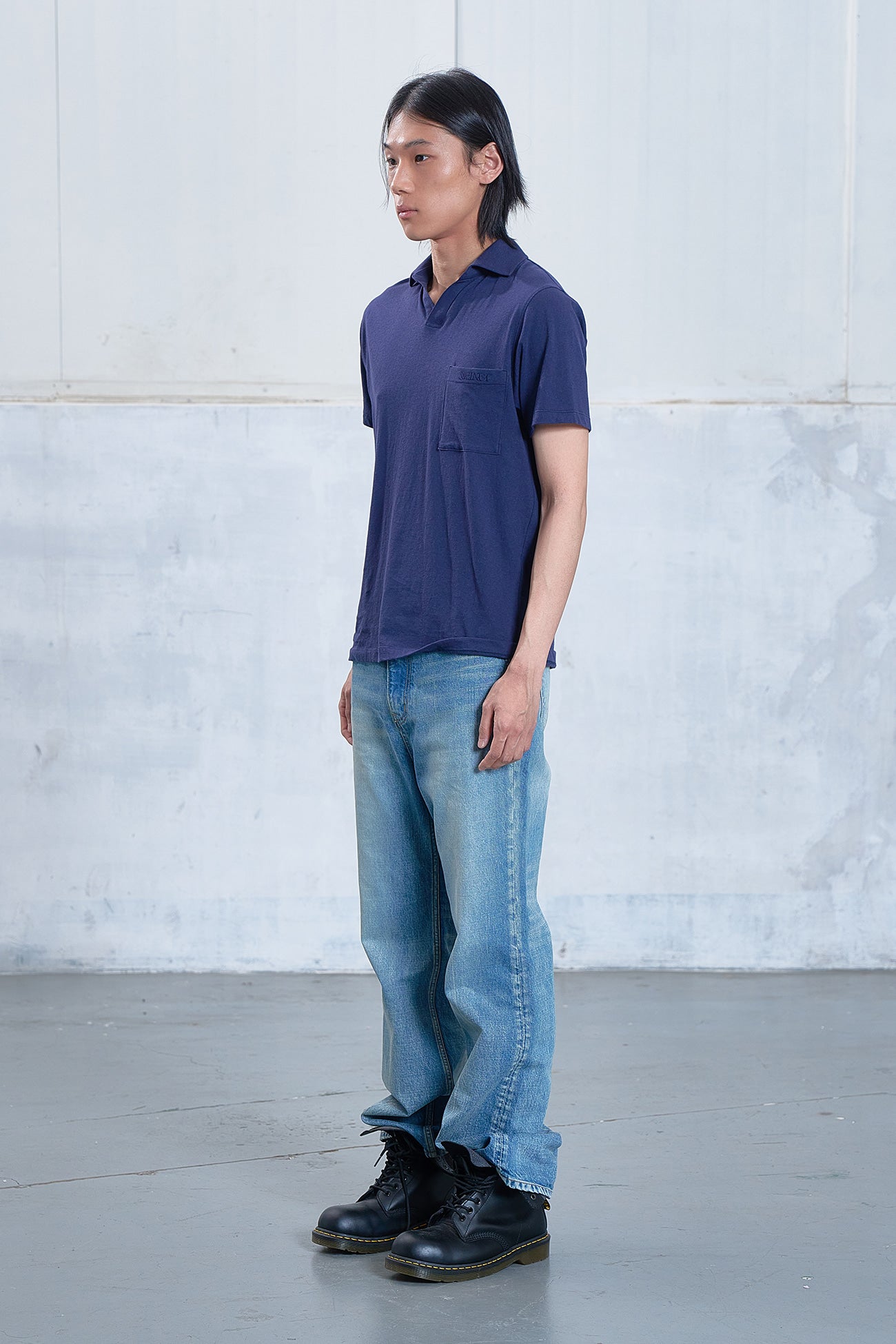 Deinet - Vintage Collar T-Shirt (Navy) product image 2 | TRAB K-Fashion Australia