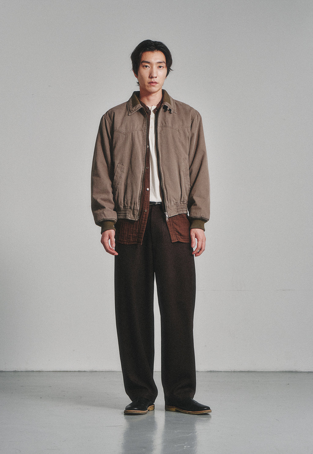 Art if acts - Sherpa Western Bomber Jacket (Moss Grey) product image 2 | TRAB K-Fashion Australia