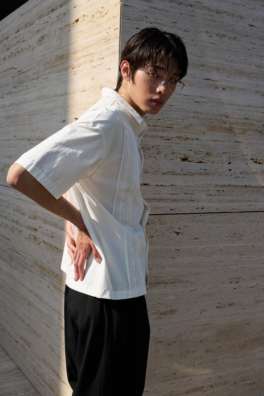 STU - Lace Panel Shirt (White) product image 14 | TRAB K-Fashion Australia