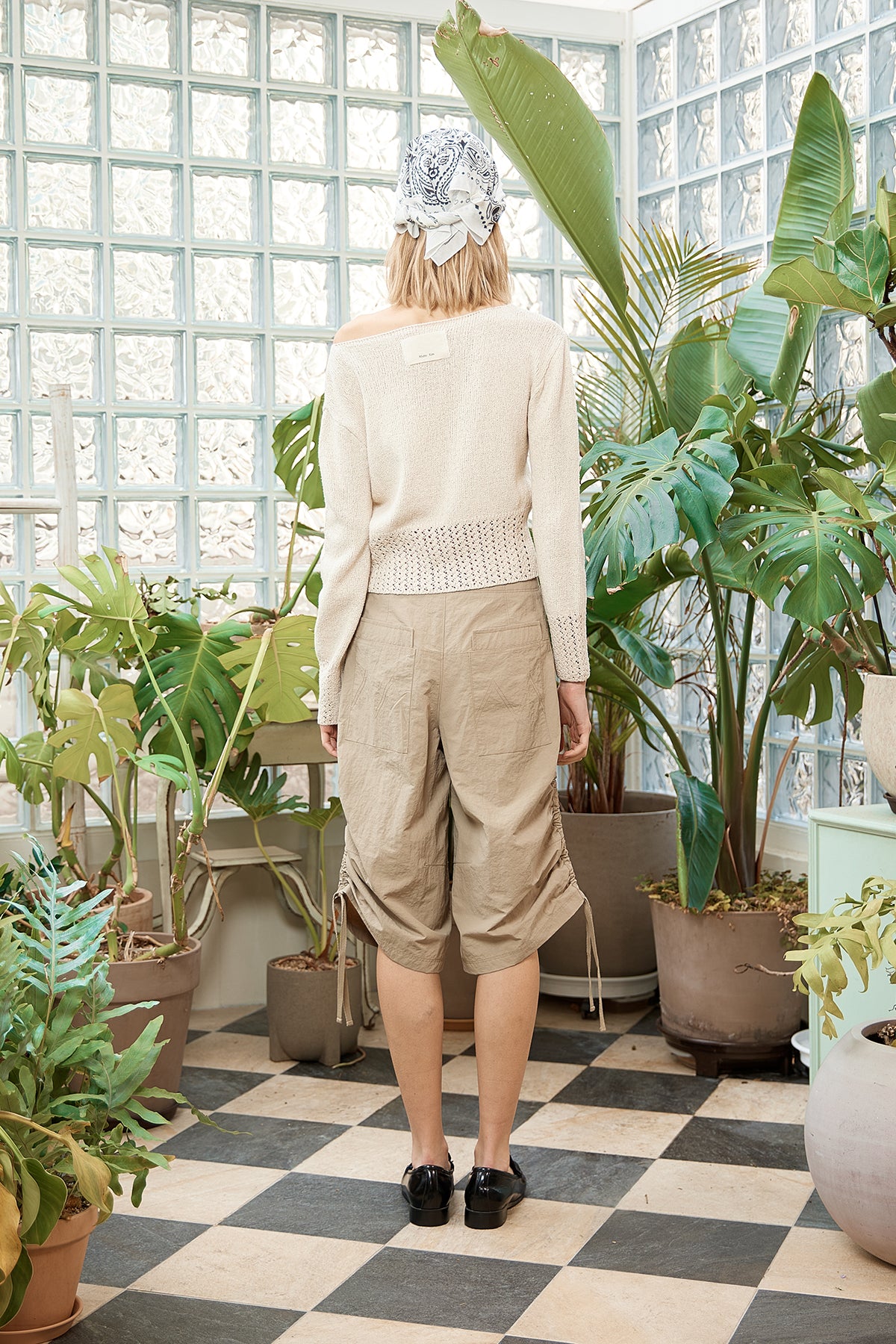 Matin Kim - Nylon String Half Pants (Beige) product image 9 | TRAB K-Fashion Australia