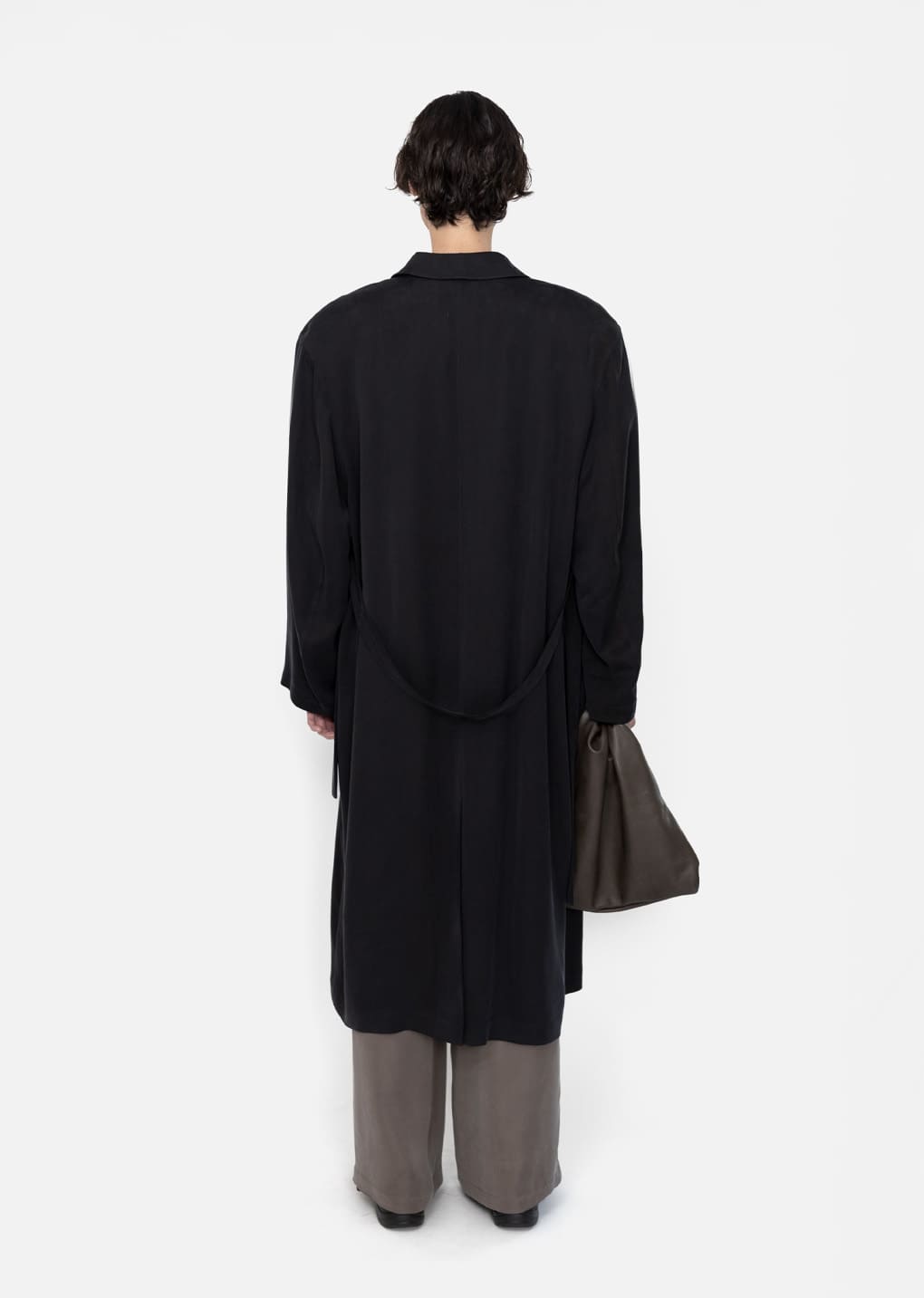 Amomento - Cupro Oversize Trench Coat (Black) product image 4 | TRAB K-Fashion Australia