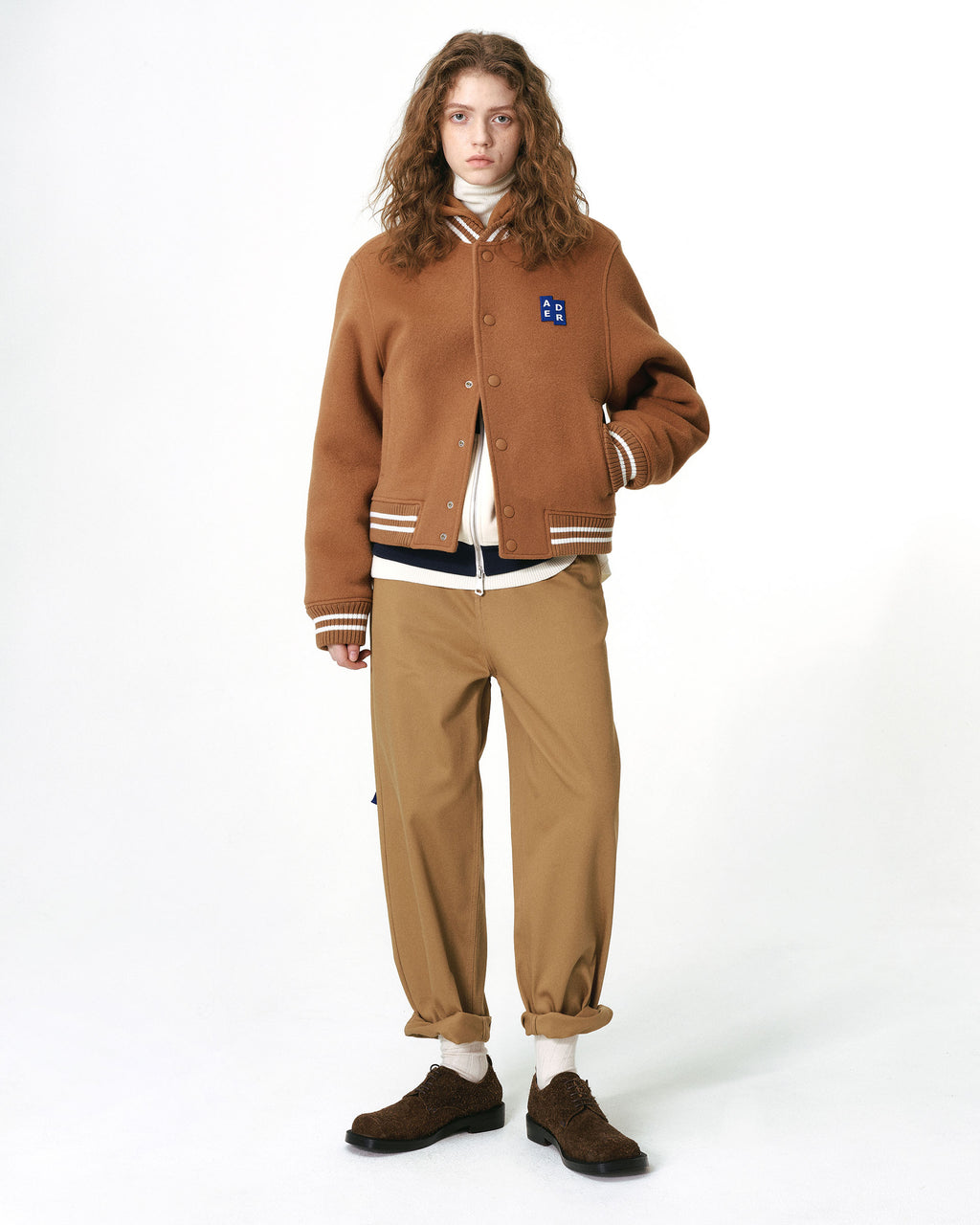 Ader Error - Sig; BL Tag varsity jacket 01 (Camel) product image 1 | TRAB K-Fashion Australia