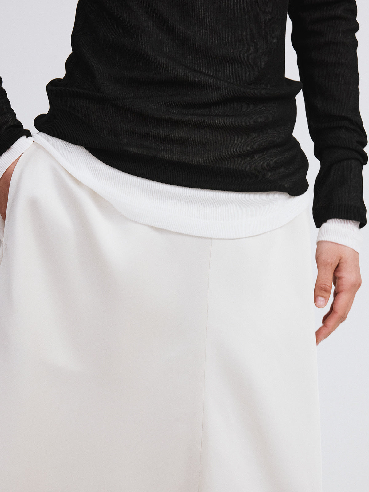 Recto - Sheer Jersey Long Sleeve Top (Black) product image 4 | TRAB K-Fashion Australia