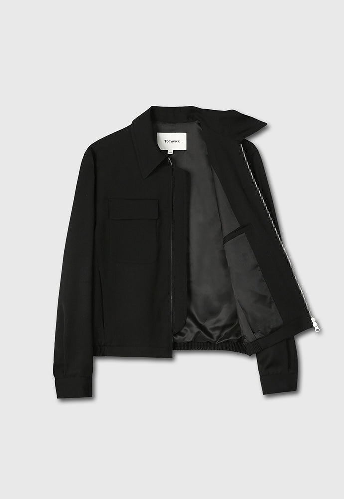 Tonywack - Super Fine Wool Double Pocket Zip Blouson (Black) product image 8 | TRAB K-Fashion Australia
