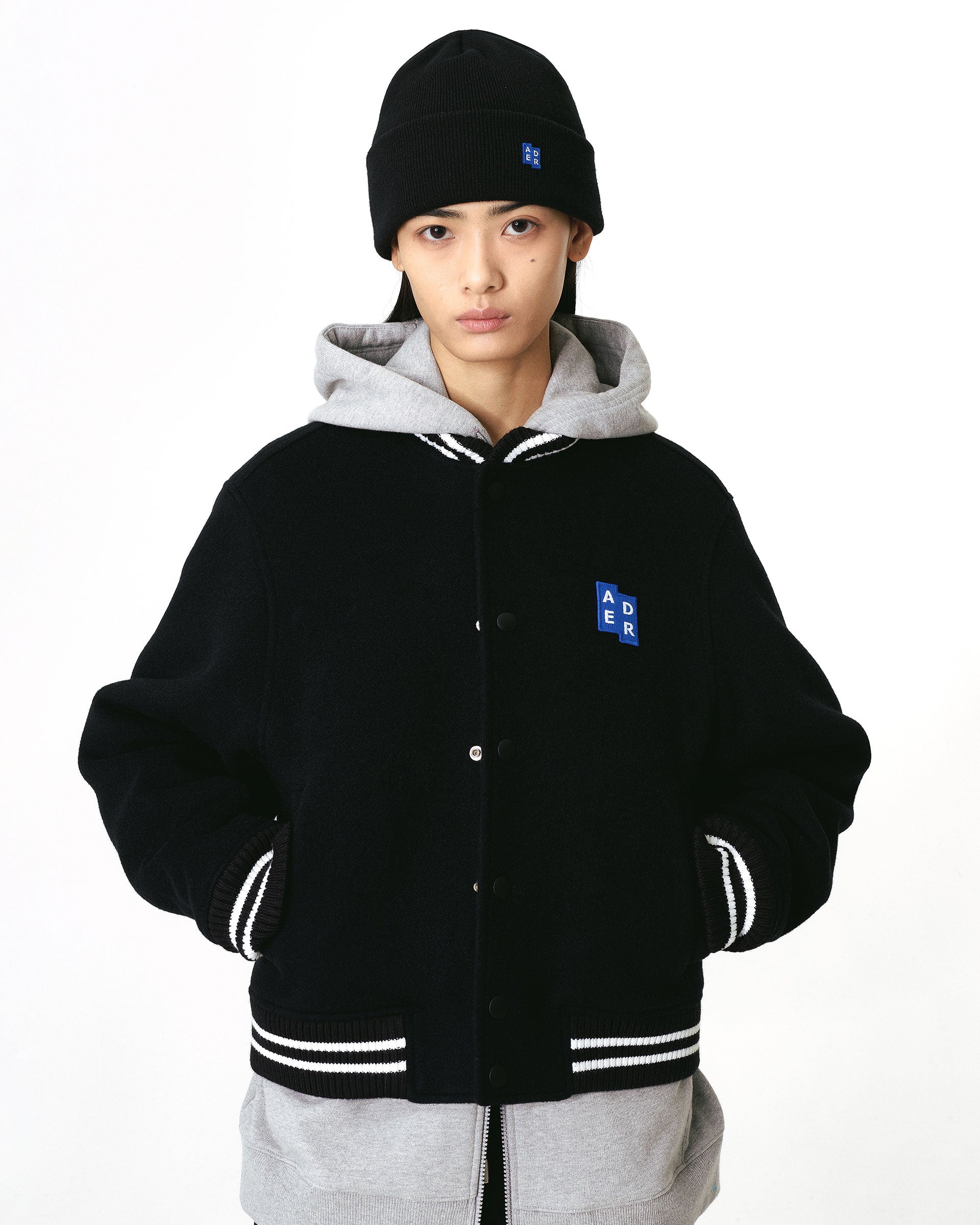 Ader Error - Sig; BL Tag varsity jacket 01 (Noir) product image 2 | TRAB K-Fashion Australia