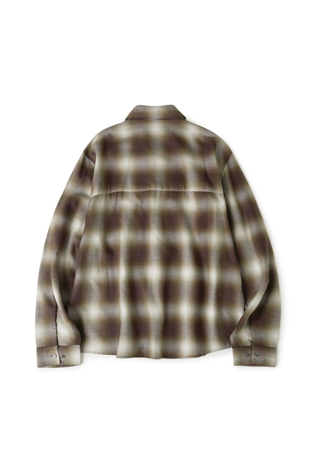 Hatchingroom - Regular Shirt Ombre Check (Khaki/Brown) product image 2 | TRAB K-Fashion Australia