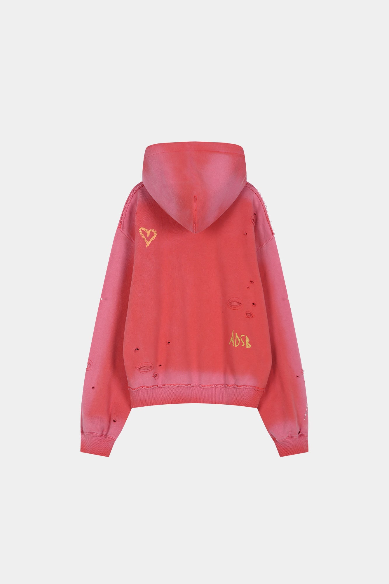 Andersson Bell - (essential) Unisex Spray Washed Again Lip Hoodie (red) (Red) product image 14 | TRAB K-Fashion Australia