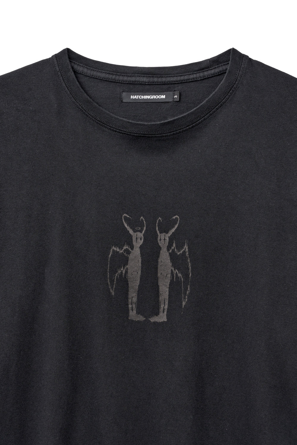 Hatchingroom - Devil & Angel Tee 1/2 Over Dyed (Black) product image 3 | TRAB K-Fashion Australia