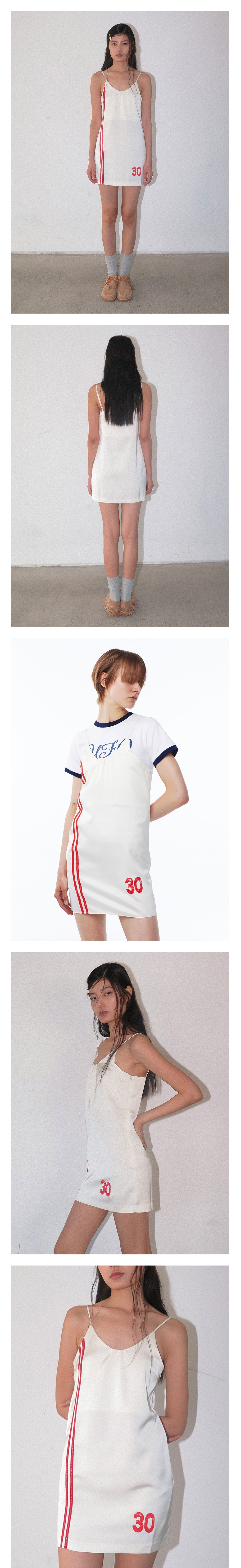 Kijun - Line Satin Mini Dress (Ivory) product image 2 | TRAB K-Fashion Australia
