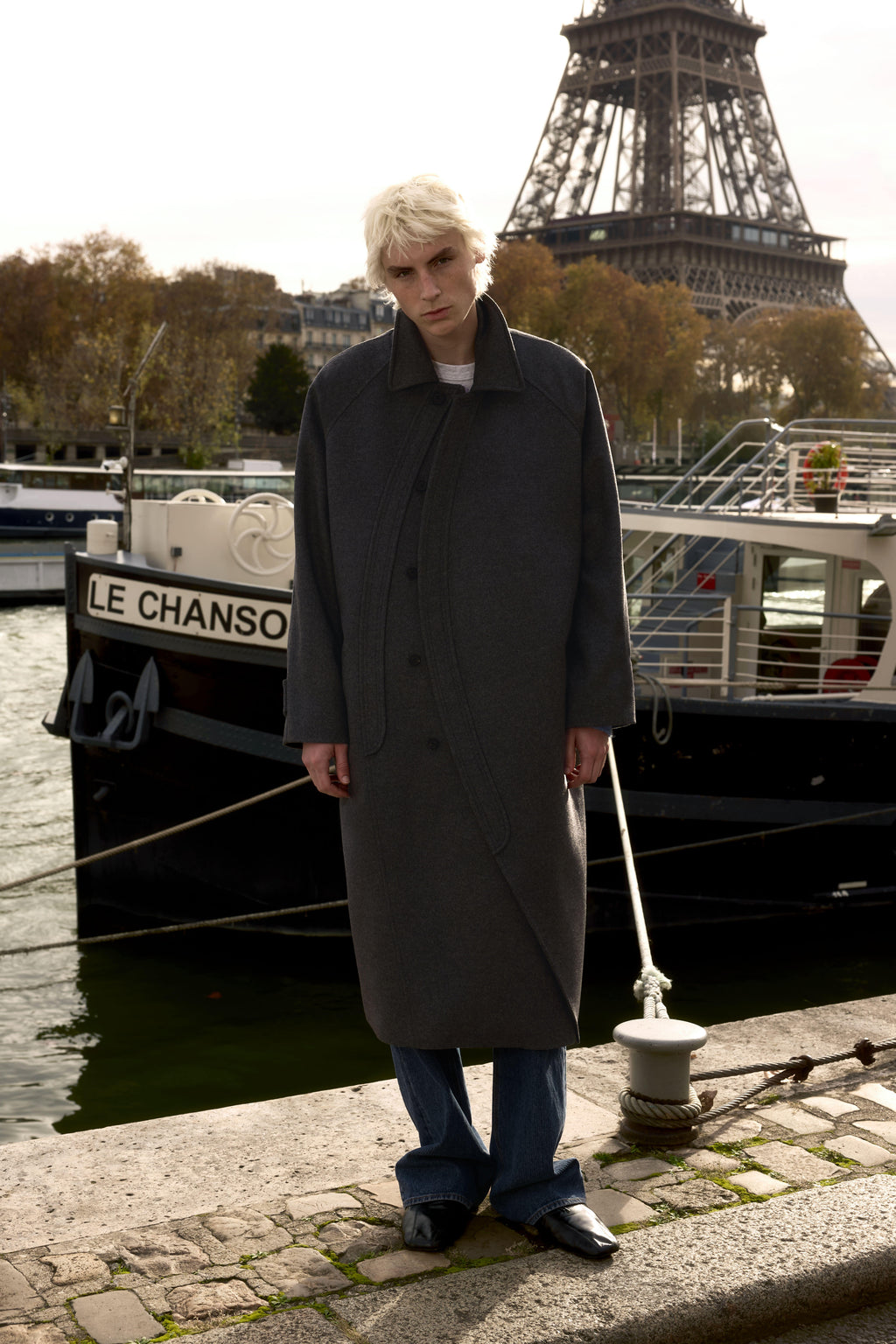STU - Curved Double Line Mac Coat In Cashmere (Charcoal) product image 11 | TRAB K-Fashion Australia