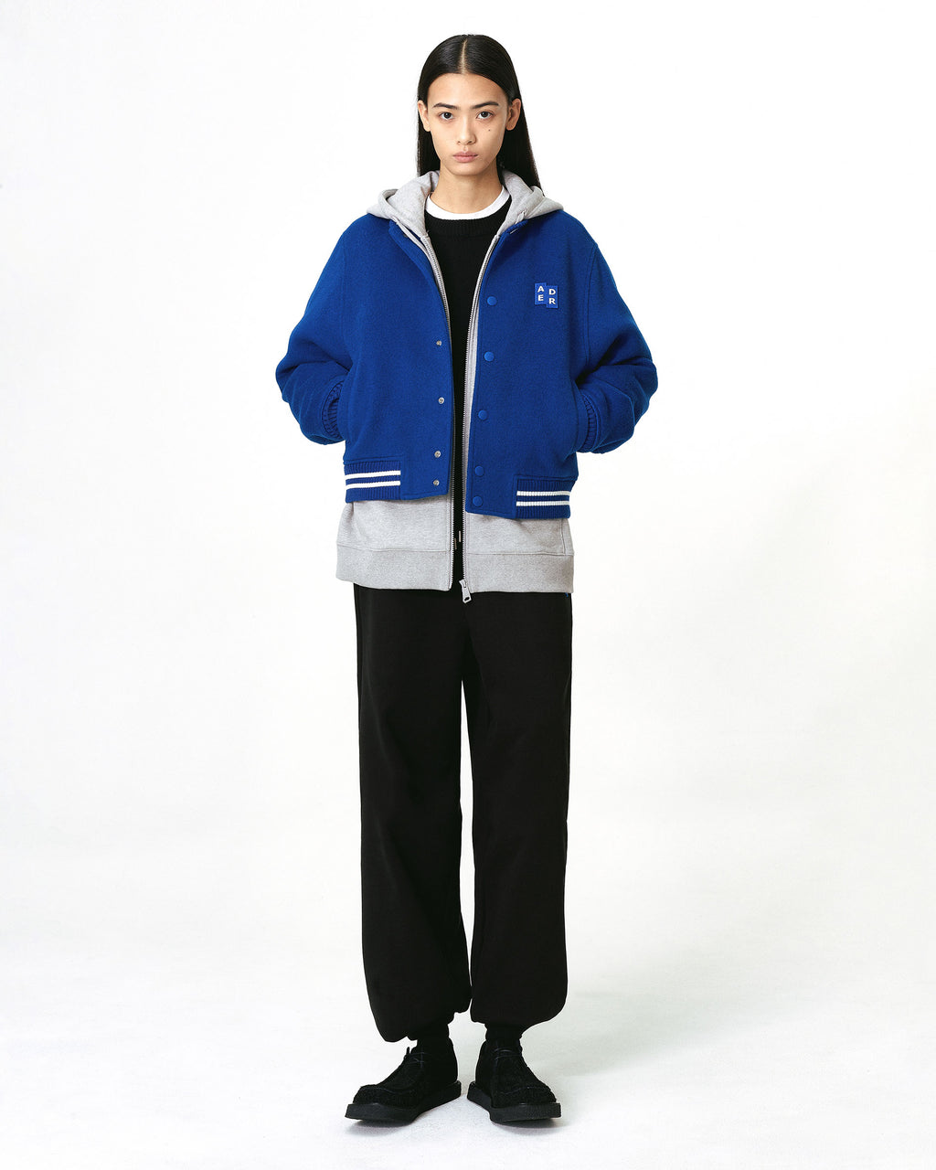 Ader Error - Sig; BL Tag varsity jacket 01 (Z-Blue) product image 1 | TRAB K-Fashion Australia