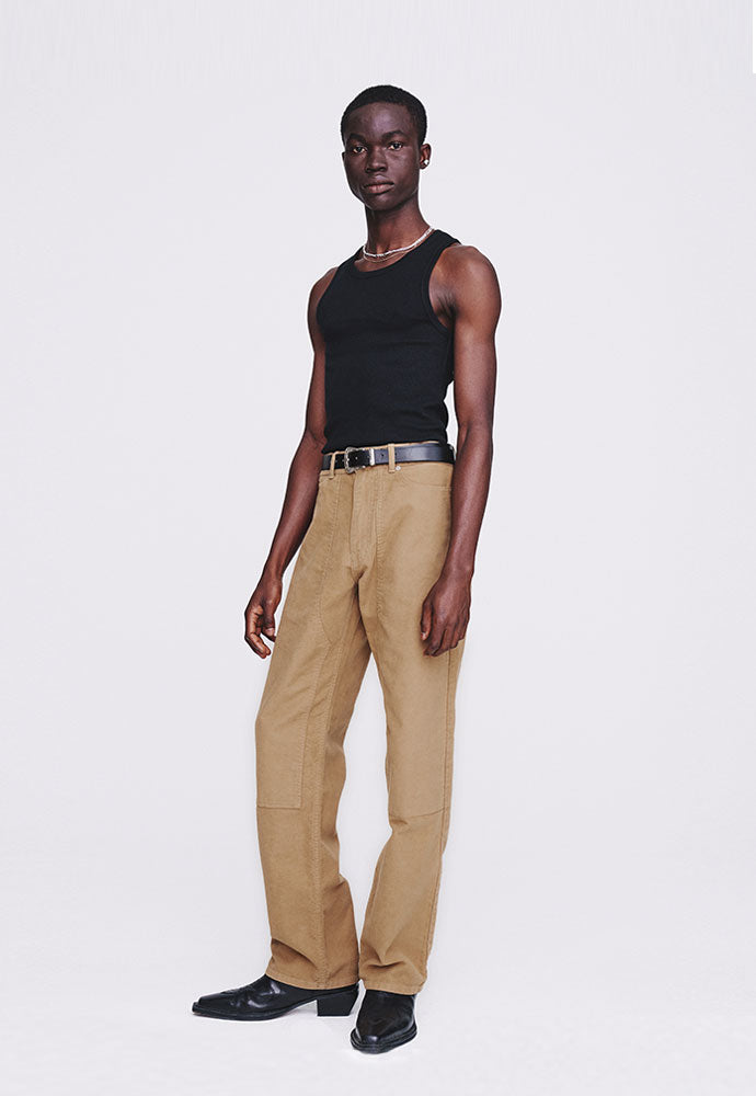 Tonywack - Garment-Washed Moleskin Straight Pants (Washed Beige) product image 1 | TRAB K-Fashion Australia