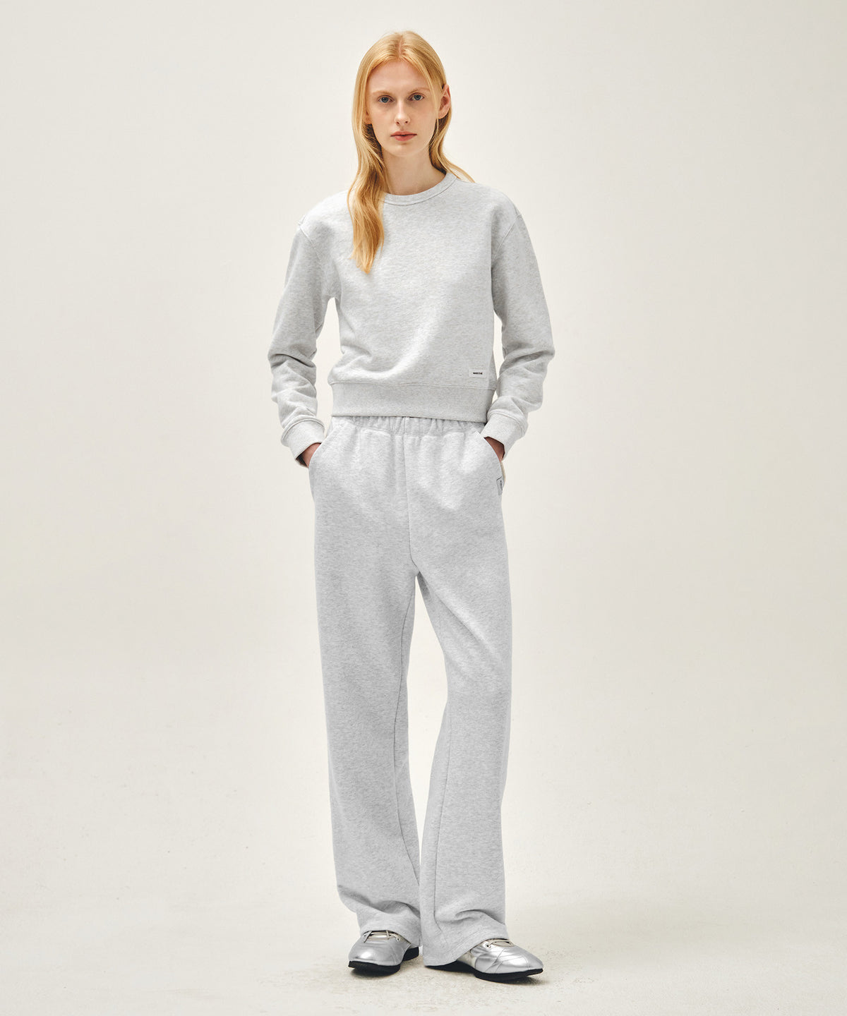 Marithe & Francois Girbaud - Basic Fold-over Sweat Pants (Light Heather Gray) product image 3 | TRAB K-Fashion Australia