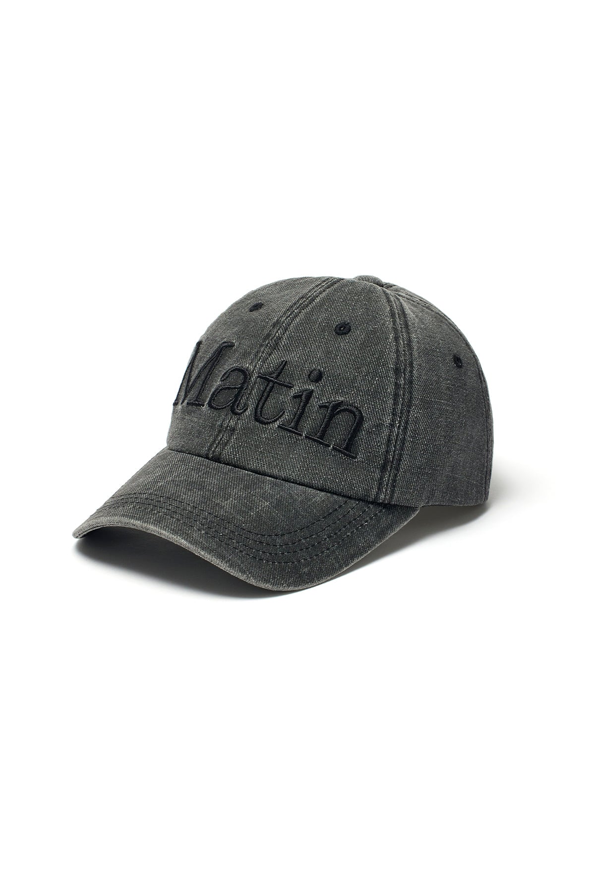 Matin Kim - Matin Logo Washed Ball Cap (Black) product image 3 | TRAB K-Fashion Australia