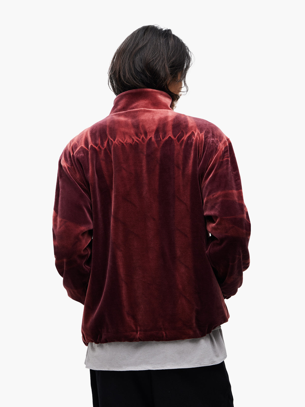 Jiyong Kim - Sun-Bleached Half-Zip Sweatshirt (Burgundy) product image 5 | TRAB K-Fashion Australia