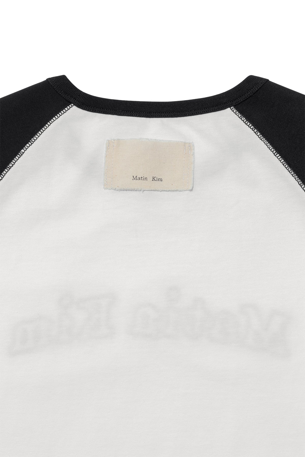 Matin Kim - Flower Stitch Raglan Logo Top (Black) product image 4 | TRAB K-Fashion Australia