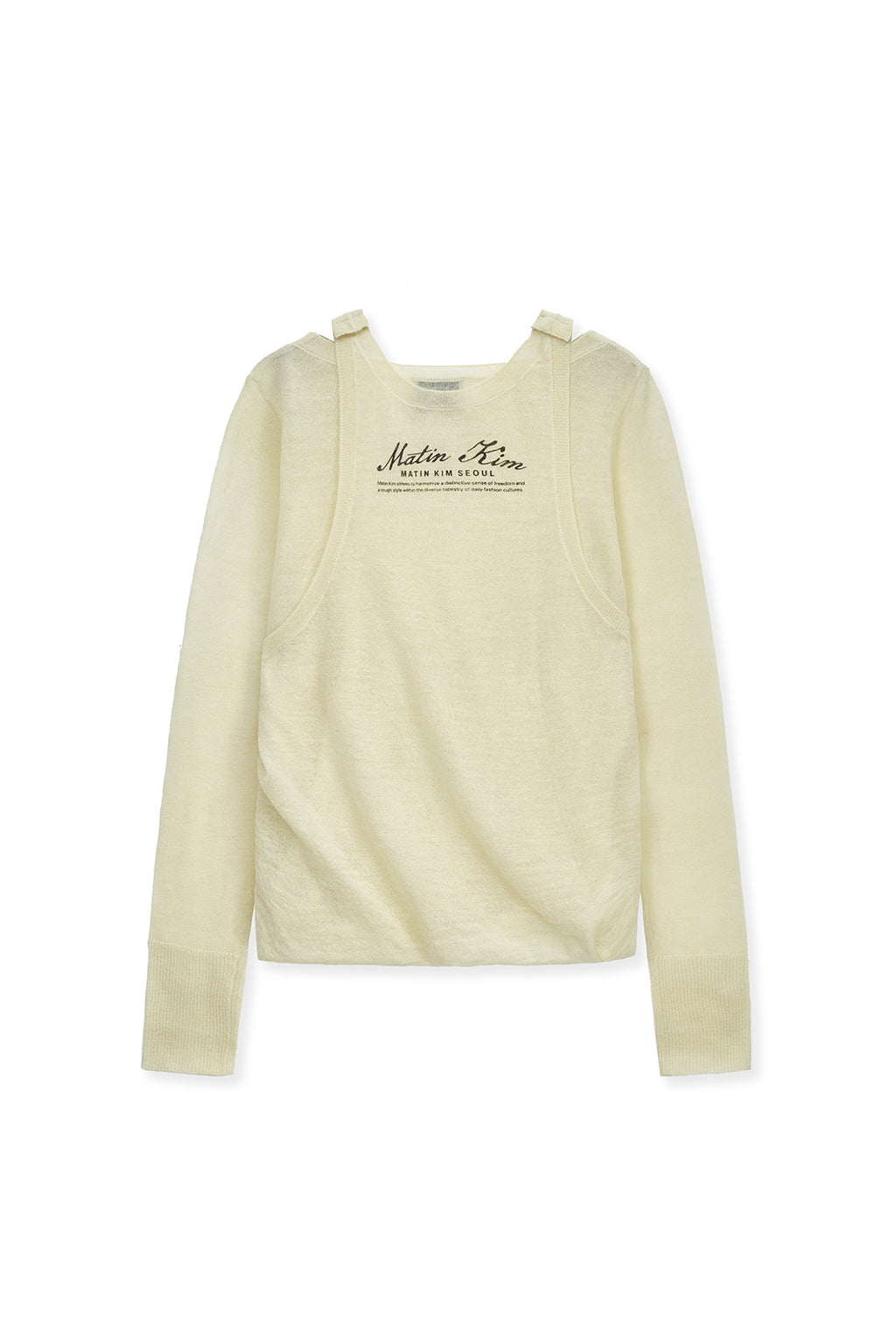 Matin Kim - Mohair Layered Knit Pullover (Light Yellow) product image 2 | TRAB K-Fashion Australia
