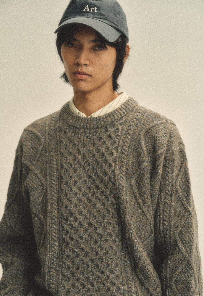 Art if acts - Fisherman Cable Sweater (Truffle) product image 6 | TRAB K-Fashion Australia