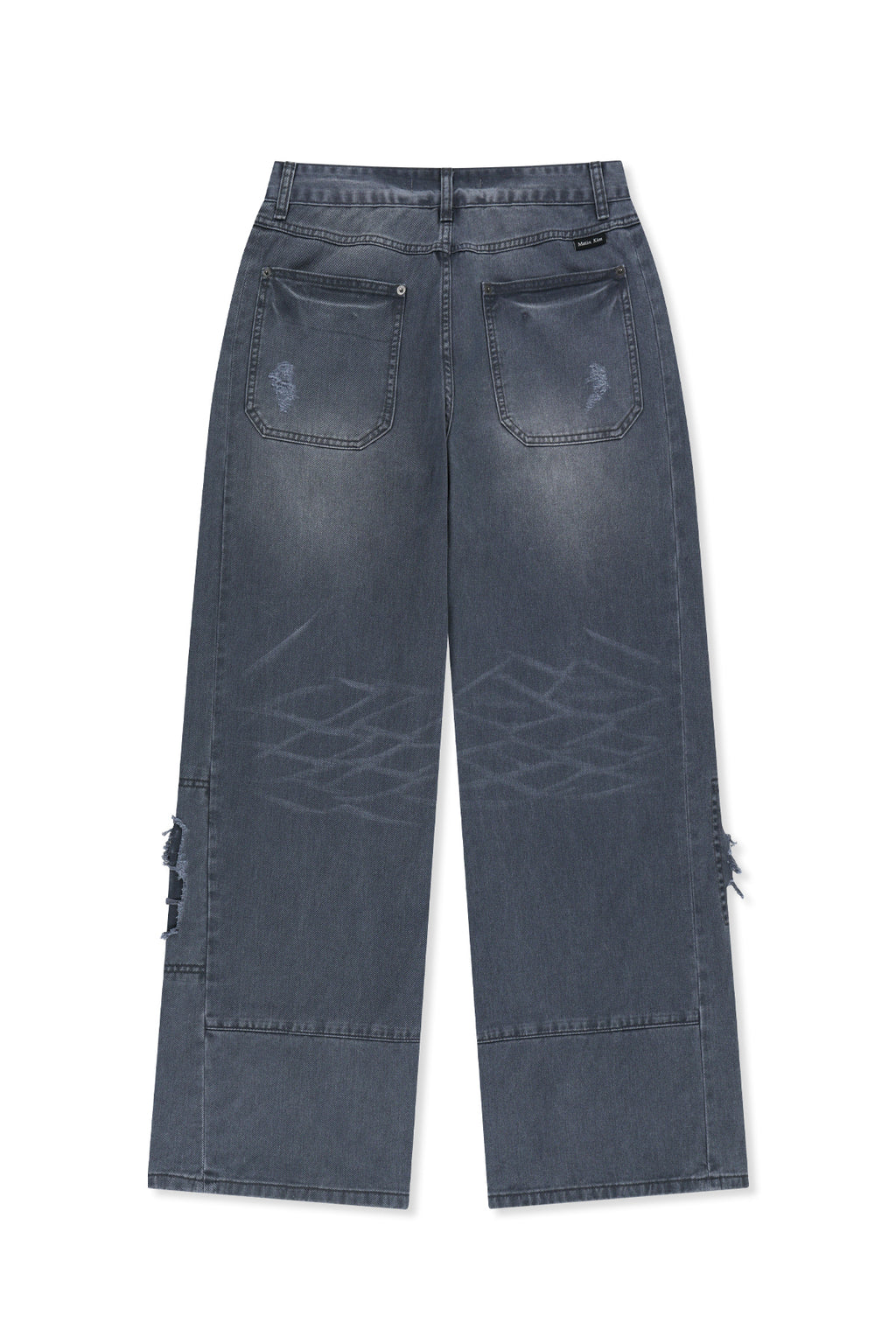 Matin Kim - Shadow Distressed Wide Denim Pants (Blue) product image 2 | TRAB K-Fashion Australia