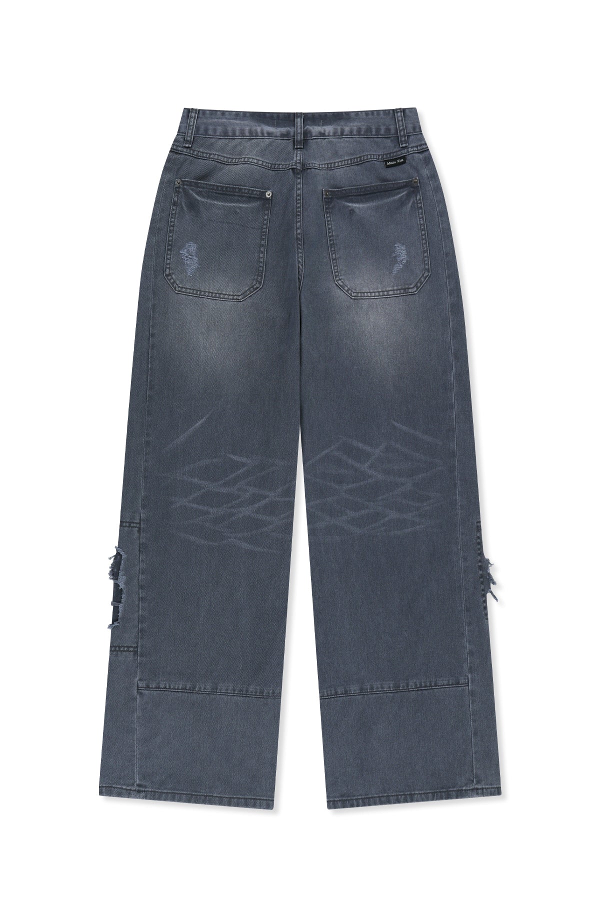 Matin Kim - Shadow Distressed Wide Denim Pants (Blue) product image 2 | TRAB K-Fashion Australia