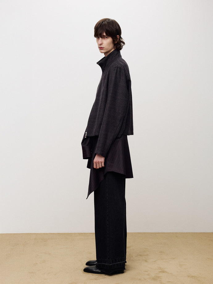 Tonywack - Brushed Stripe Full Zip Jumper (Purple Multi Stripe) product image 2 | TRAB K-Fashion Australia