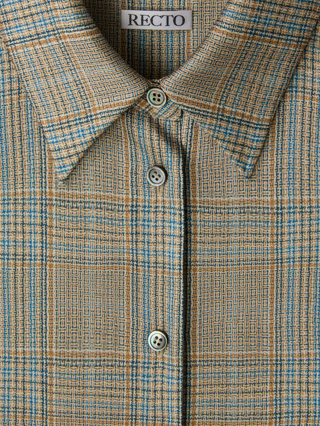 Recto - Oversized Vintage Check Shirt (Beige Khaki) product image 7 | TRAB K-Fashion Australia