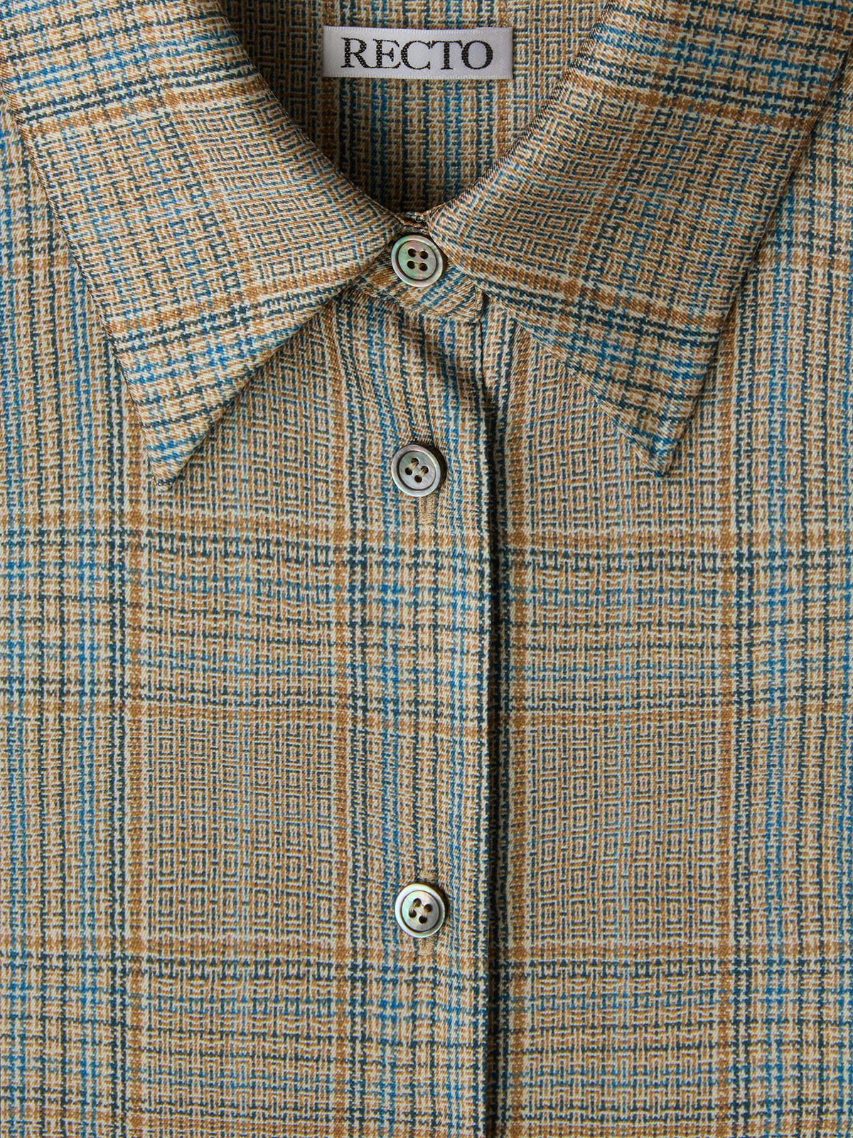 Recto - Oversized Vintage Check Shirt (Beige Khaki) product image 3 | TRAB K-Fashion Australia