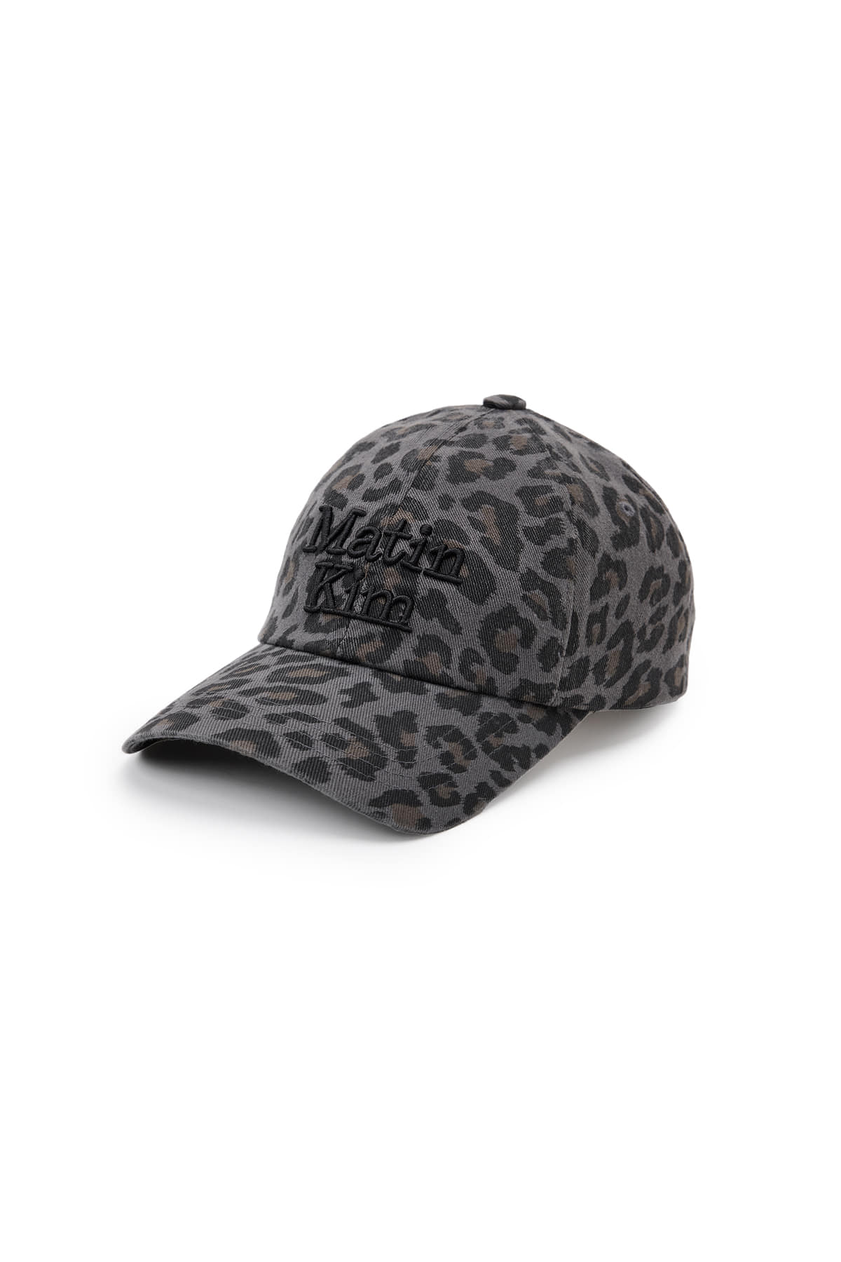 Matin Kim - Matin Leopard Volume Logo Ball Cap (Dark Grey) product image 2 | TRAB K-Fashion Australia