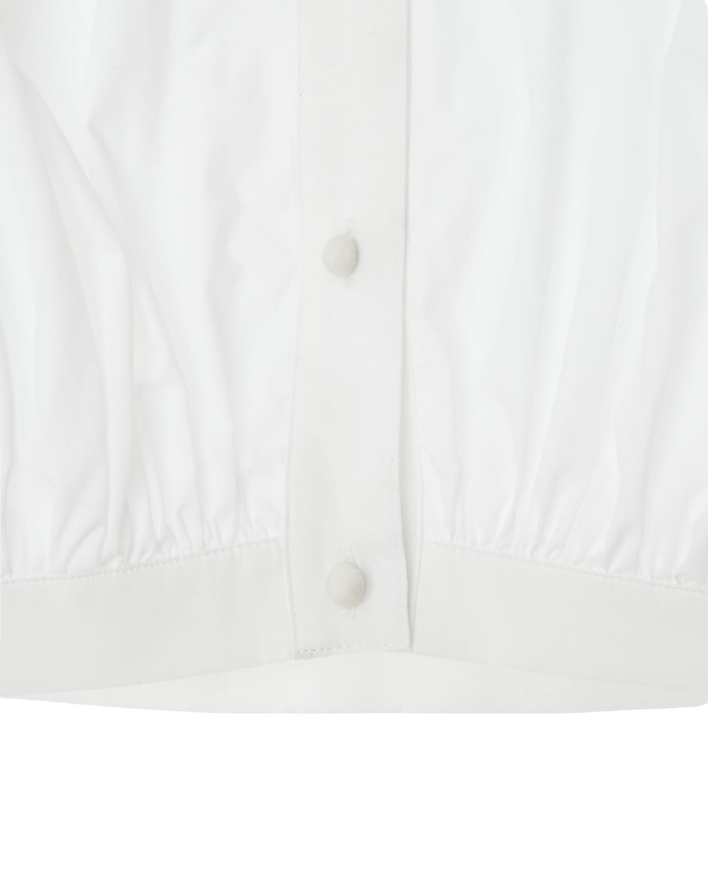 Kimhe Kim - Puff Short Sleeve Cropped Cotton Blouse (White) product image 7 | TRAB K-Fashion Australia
