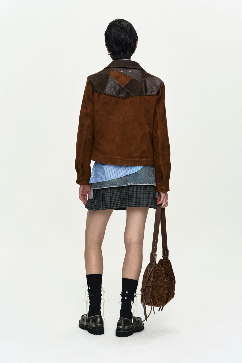 Andersson Bell - [Pre-Order – Ships July 3] Painted Denim Layered Mini Pleats Skirt (Blue) product image 3 | TRAB K-Fashion Australia