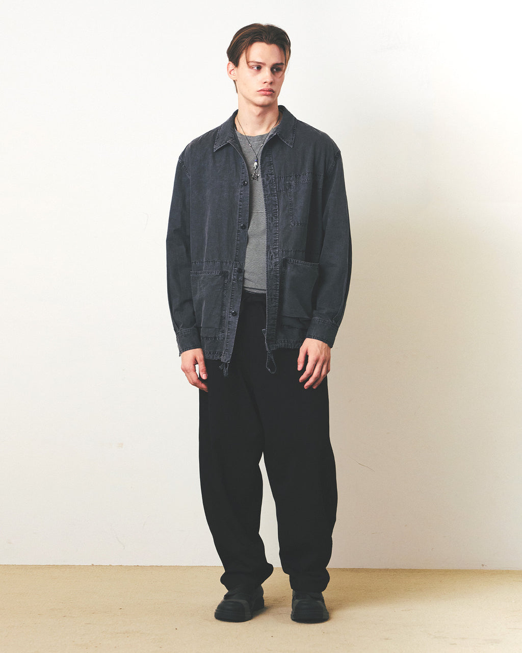 Eastlogue - Carpenter Shirts Jacket (Pigment D.navy Linen) product image 1 | TRAB K-Fashion Australia