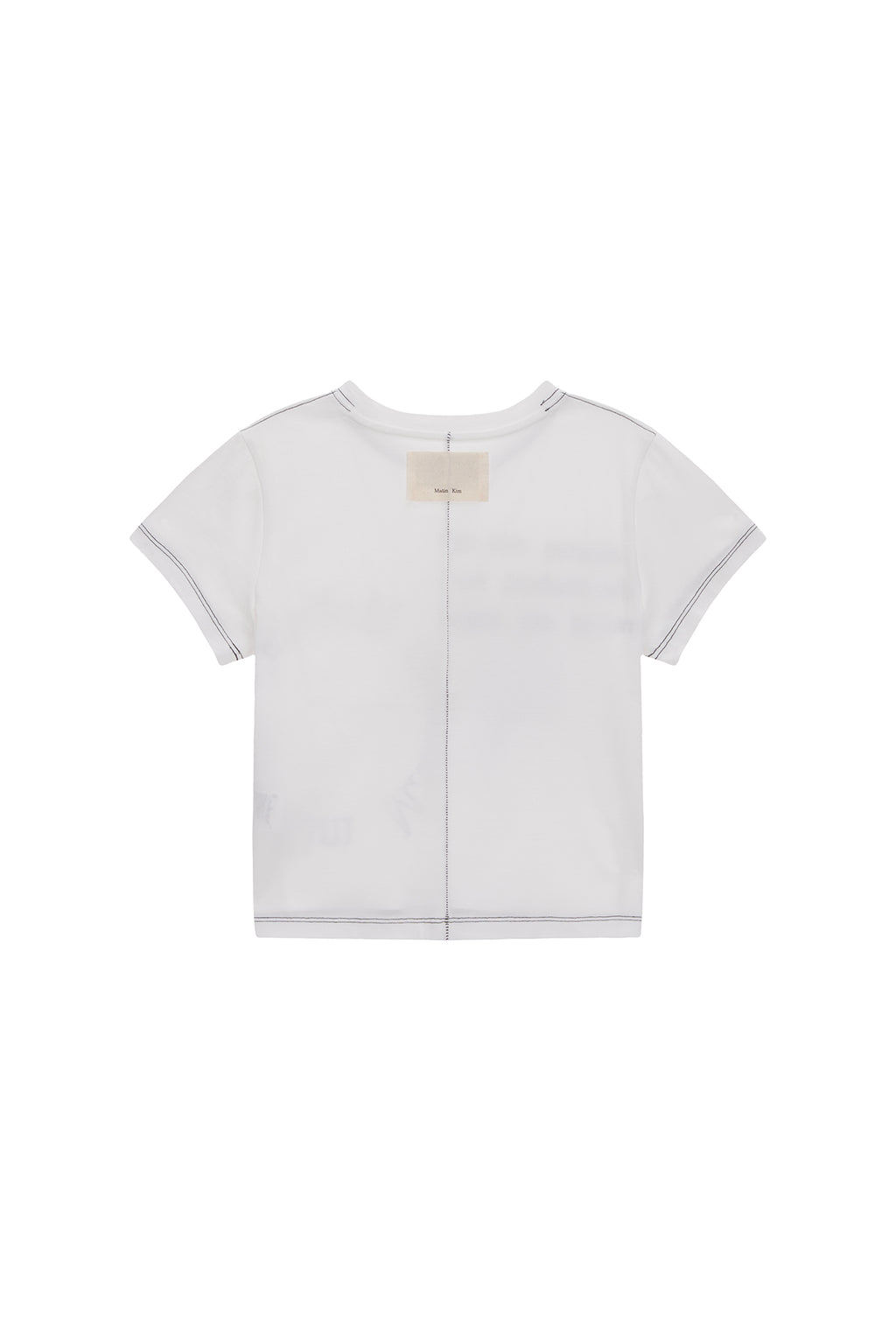 Matin Kim - Print Mixed Crop Top (White) product image 2 | TRAB K-Fashion Australia