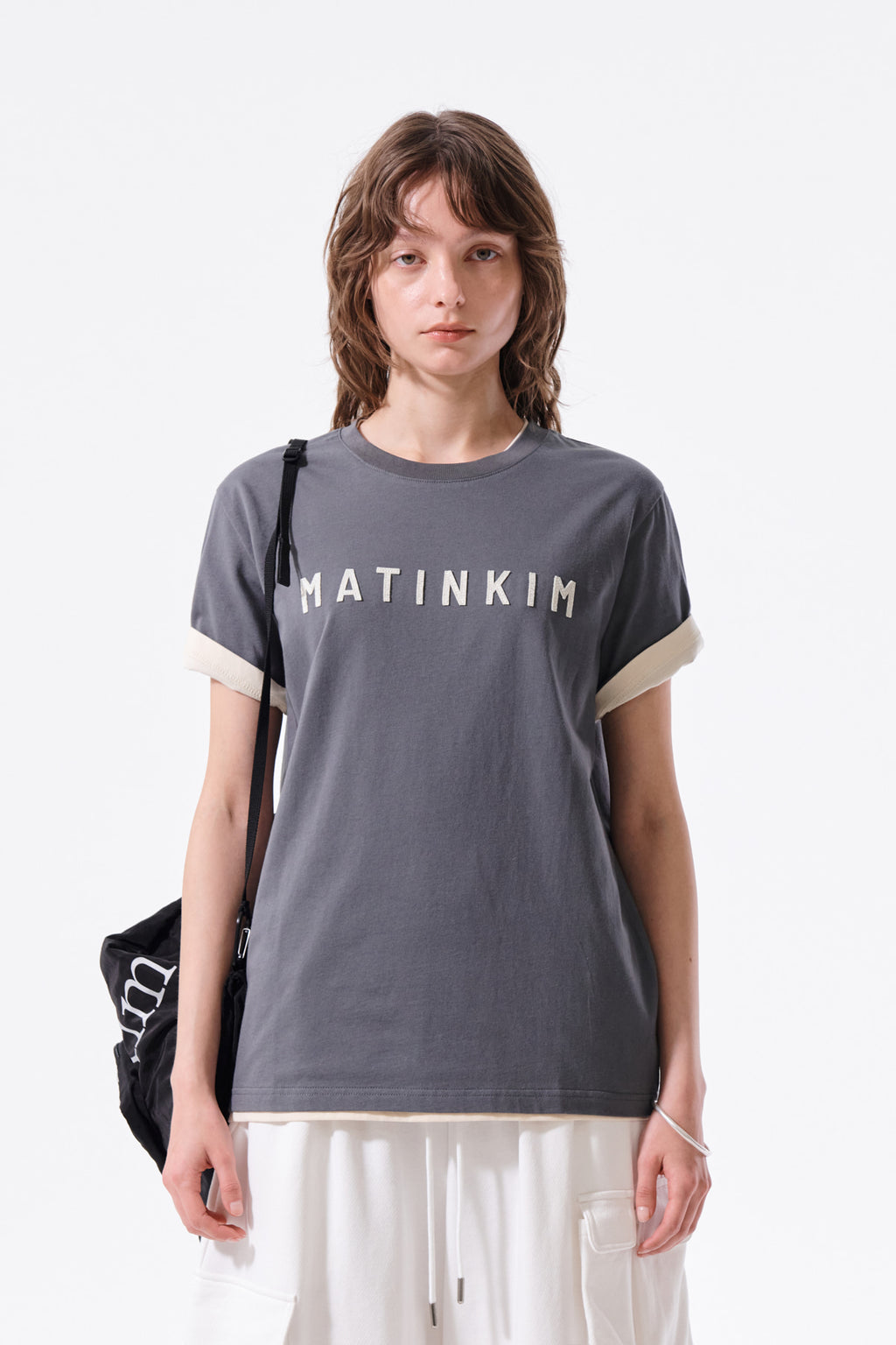 Matin Kim - Applique Felt Logo Top (Charcoal) product image 5 | TRAB K-Fashion Australia