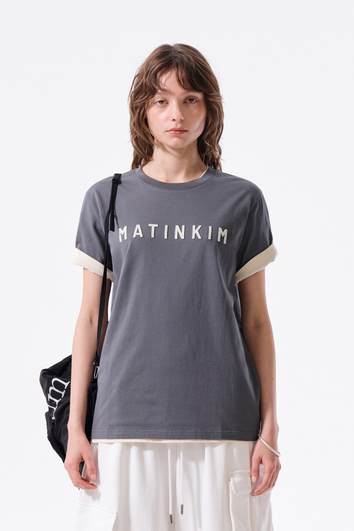 Matin Kim - Applique Felt Logo Top (Charcoal) product image 5 | TRAB K-Fashion Australia