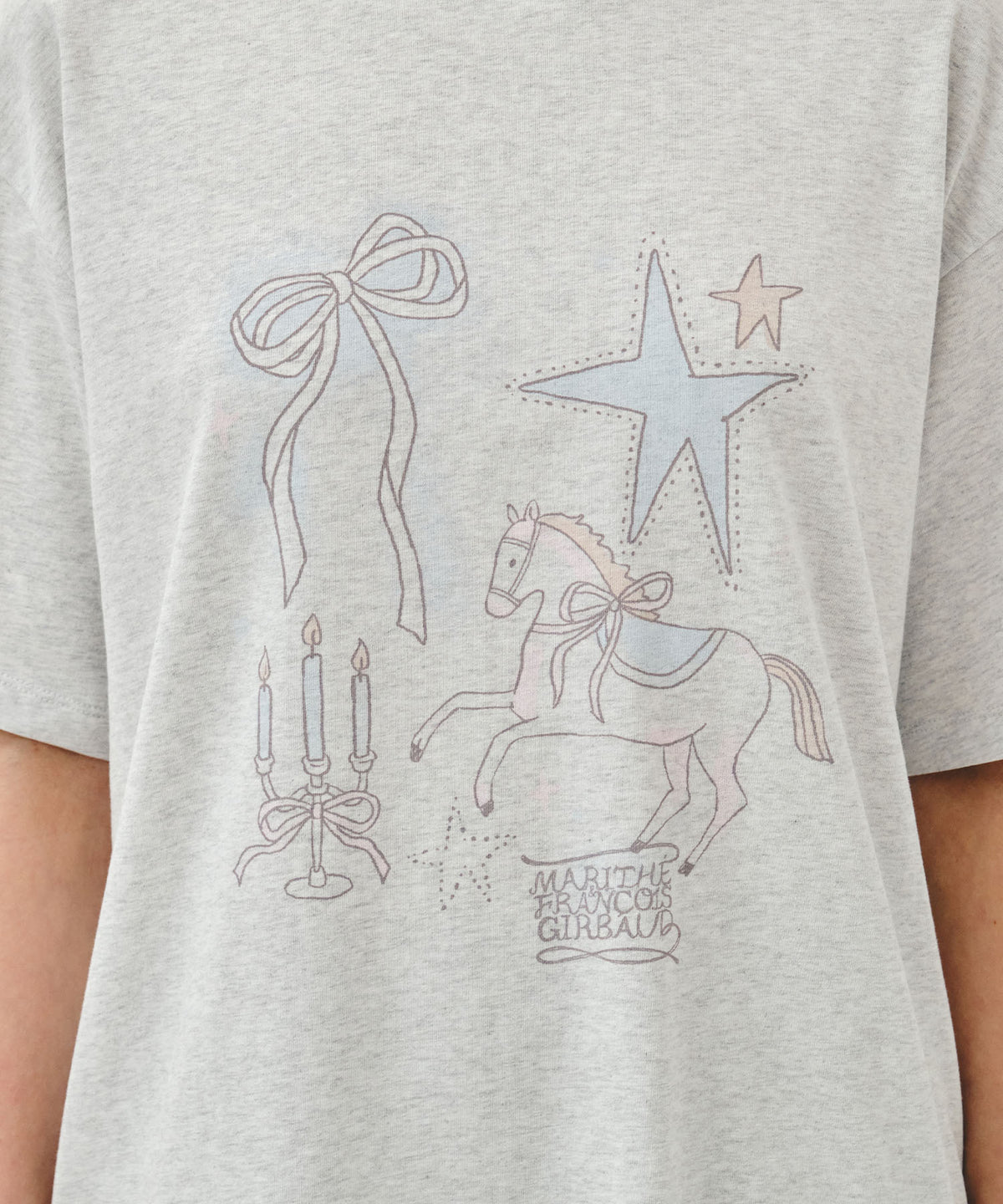 Marithe & Francois Girbaud - Unicorn Graphic Oversized Tee (Light Heather Gray) product image 4 | TRAB K-Fashion Australia