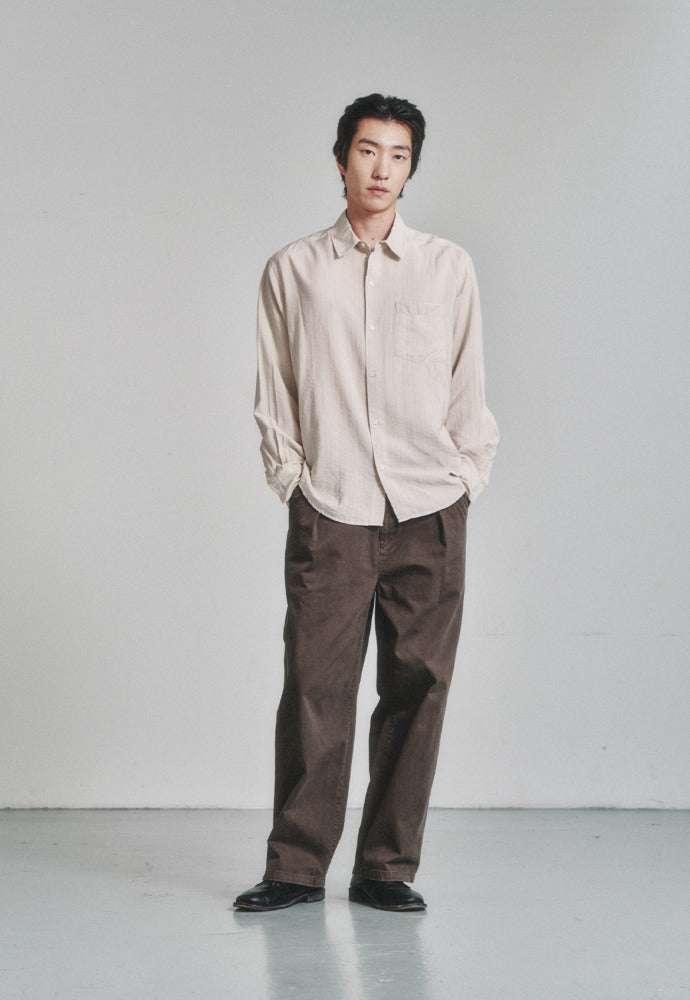 Art if acts - Wrinkle Rayon Shirt (French Beige) product image 1 | TRAB K-Fashion Australia