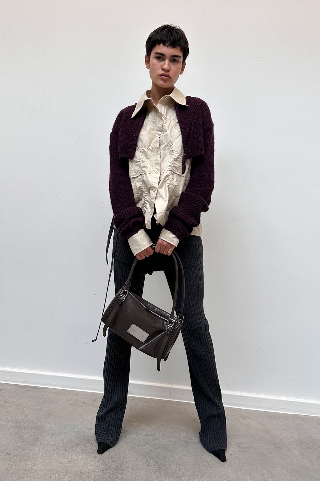 Matin Kim - Deconstruction Crinkle Shirt (Beige) product image 6 | TRAB K-Fashion Australia