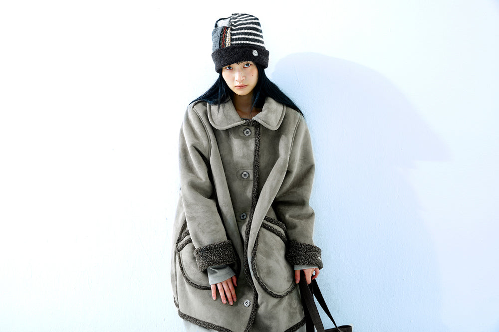 Coyseio - Round Collar Suede Jacket (Brown) product image 8 | TRAB K-Fashion Australia