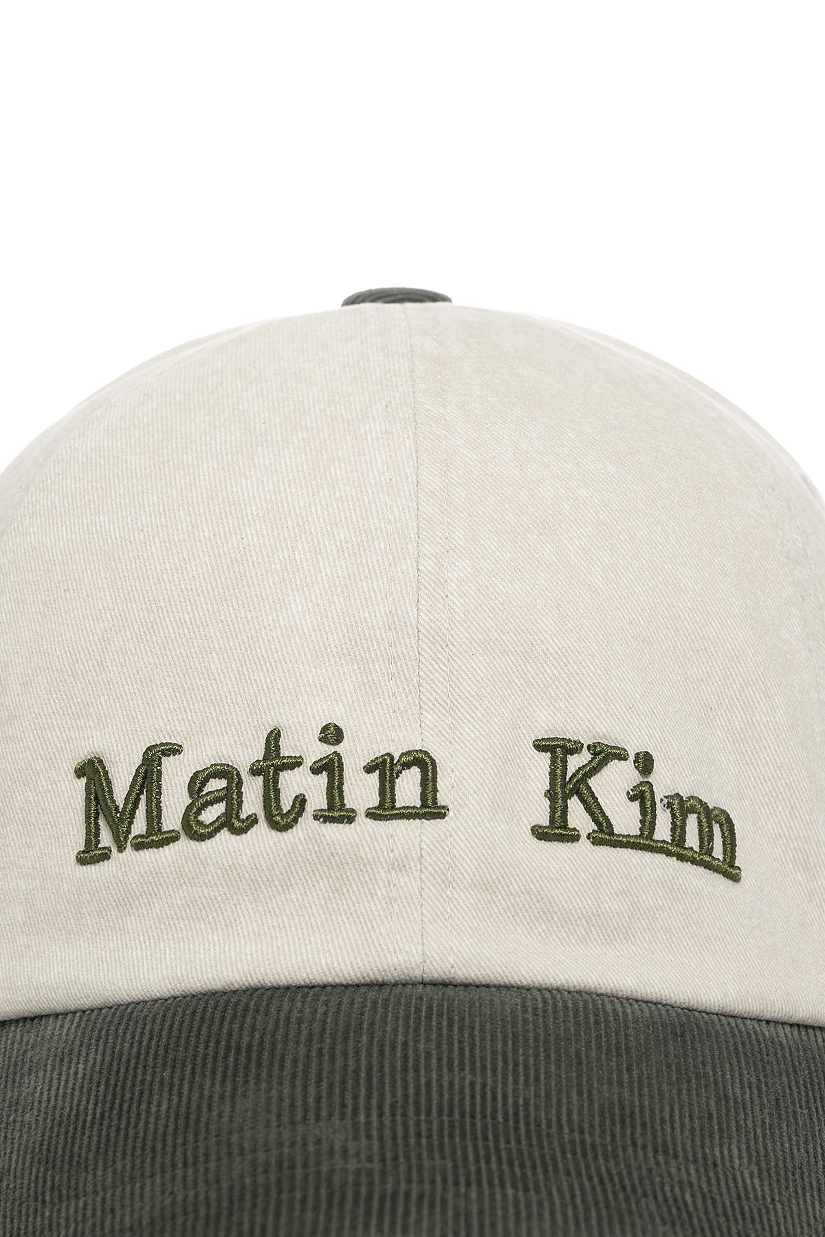 Matin Kim - Matin Classic Logo Corduroy Brim Ball Cap (Cream) product image 5 | TRAB K-Fashion Australia
